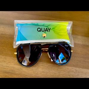 Quay Australian All In Aviator Sunglasses, black